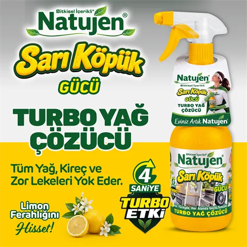 NATUJEN SARI KÖPÜK GÜCÜ TURBO YAĞ ÇÖZÜCÜ 1000 ML