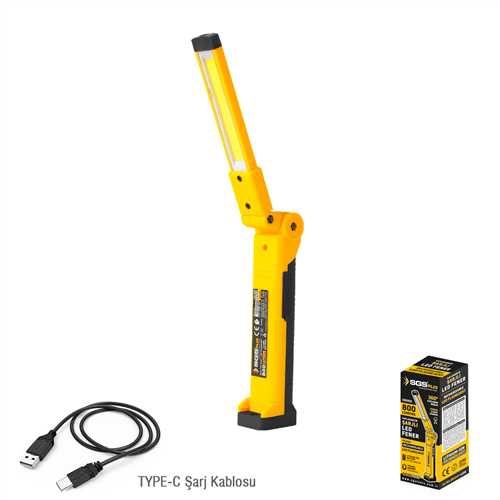 ŞARJLI LED FENER 800 LÜMEN KATLANIR 3.7 VOLT/ 2000 mAh
