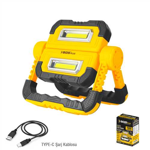 ŞARJLI LED ÇALIŞMA LAMBASI-POWER BANK 1000 LÜMEN 3.7 VOLT/ 5000 mAh