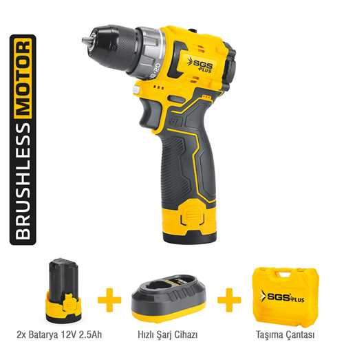 AKÜLÜ VİDALAMA SETİ 12 VOLT (2*2.5 Ah) (KÖMÜRSÜZ MOTOR)