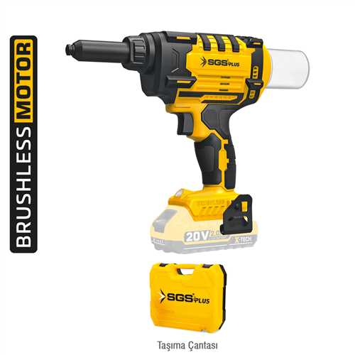 AKÜLÜ PERÇİN TABANCASI 20V (KÖMÜRSÜZ MOTOR)